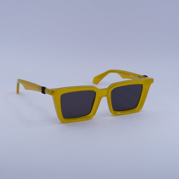 Off-White OERI13U DALTON 1807 Sunglasses Shiny Yellow Square Frame, Grey Lenses - Picture 5 of 11